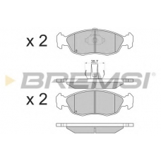 BP2853 BREMSI Комплект тормозных колодок, дисковый тормоз
