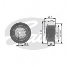 T43062 GATES Натяжной ролик, ремень грм