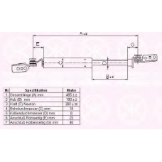 16297102 KLOKKERHOLM Газовая пружина, крышка багажник