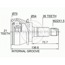 OJ-1303 InterParts Шарнирный комплект, приводной вал