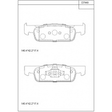 KD7449 ASIMCO Комплект тормозных колодок, дисковый тормоз