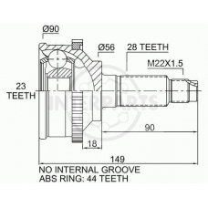 OJ-0490 InterParts Шарнирный комплект, приводной вал