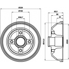8DT 355 300-401 HELLA PAGID Тормозной барабан