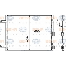 8FC 351 305-021 HELLA Конденсатор, кондиционер