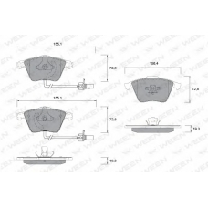 151-1260 WEEN Комплект тормозных колодок, дисковый тормоз