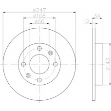 8DD 355 100-841 HELLA Тормозной диск