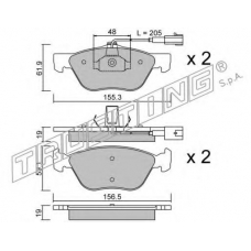 085.0 TRUSTING Комплект тормозных колодок, дисковый тормоз