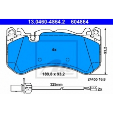 13.0460-4864.2 ATE Комплект тормозных колодок, дисковый тормоз