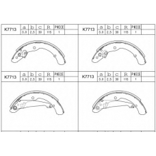 K7713 ASIMCO Комплект тормозных колодок