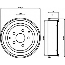 8DT 355 301-641 HELLA Тормозной барабан
