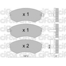 822-190-1 CIFAM Комплект тормозных колодок, дисковый тормоз