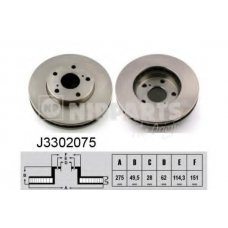 J3302075 NIPPARTS Тормозной диск
