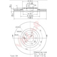 628.2098 VILLAR Тормозной диск
