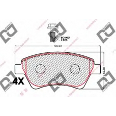 BP2116 DJ PARTS Комплект тормозных колодок, дисковый тормоз