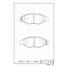 N360N10 NPS Комплект тормозных колодок, дисковый тормоз