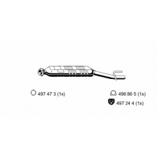 351164 ERNST Средний глушитель выхлопных газов