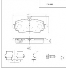 FBP4000 FI.BA Комплект тормозных колодок, дисковый тормоз