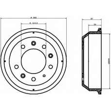 8DT 355 300-771 HELLA Тормозной барабан