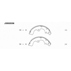J3502036 NIPPARTS Комплект тормозных колодок