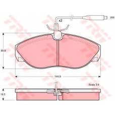 GTD1130 TRW Комплект тормозов, дисковый тормозной механизм