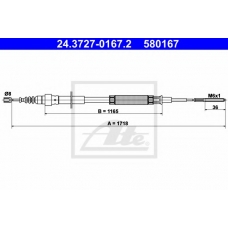 24.3727-0167.2 ATE Трос, стояночная тормозная система