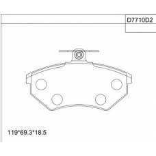 KD7710D2 ASIMCO Комплект тормозных колодок, дисковый тормоз