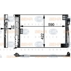 8FC 351 301-324 HELLA Конденсатор, кондиционер