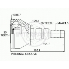 OJ-1395 InterParts Шарнирный комплект, приводной вал