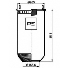 084.047-70A PE Automotive Кожух пневматической рессоры
