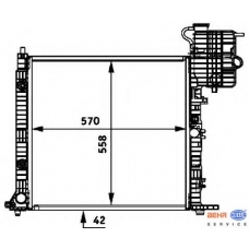 8MK 376 722-041 HELLA Радиатор, охлаждение двигателя