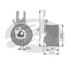 T43165 GATES Натяжной ролик, ремень грм