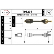 T98274 EAI Приводной вал