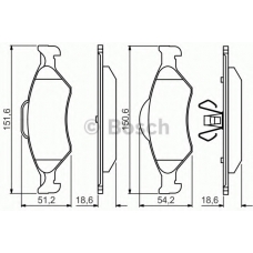 0 986 495 247 BOSCH Комплект тормозных колодок, дисковый тормоз