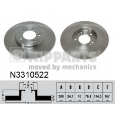 N3310522 NIPPARTS Тормозной диск