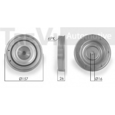PC1016 TREVI AUTOMOTIVE Ременный шкив, коленчатый вал