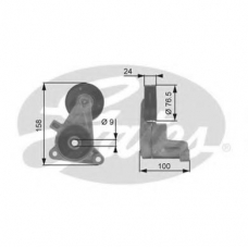 T38437 GATES Натяжной ролик, поликлиновой  ремень