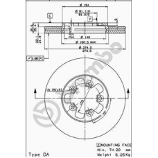 09.5271.10 BREMBO Тормозной диск