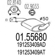 01.55680 MTS Средний глушитель выхлопных газов