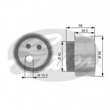T41116 GATES Натяжной ролик, ремень грм