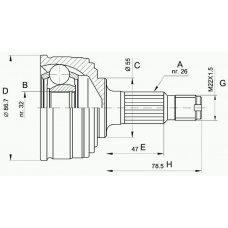 CVJ5049.10 OPEN PARTS Шарнирный комплект, приводной вал
