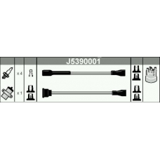 J5390001 NIPPARTS Комплект проводов зажигания