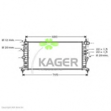 31-0789 KAGER Радиатор, охлаждение двигателя