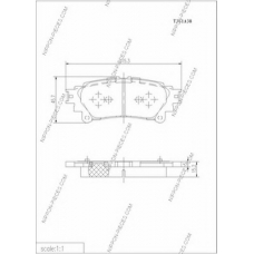 T361A38 NPS Комплект тормозных колодок, дисковый тормоз
