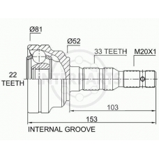 OJ-1414 InterParts Шарнирный комплект, приводной вал