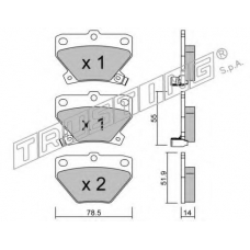439.0 TRUSTING Комплект тормозных колодок, дисковый тормоз