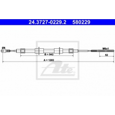 24.3727-0229.2 ATE Трос, стояночная тормозная система