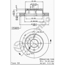 09.4914.34 BREMBO Тормозной диск