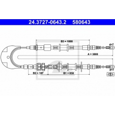 24.3727-0643.2 ATE Трос, стояночная тормозная система