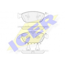 182103 ICER Комплект тормозных колодок, дисковый тормоз