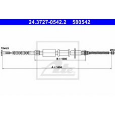24.3727-0542.2 ATE Трос, стояночная тормозная система